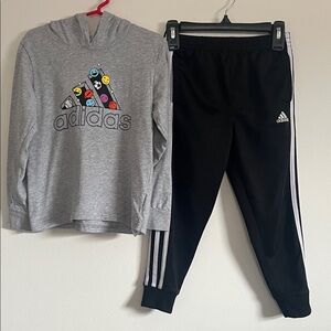 adidas Black Jogger Set